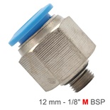 PU FITTING STR. STUD W/O-RING 12MM-1/8' M