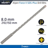 FORCE X 8.0 x 210/150 SDS-PLUS DRILL BIT X4 CUTTING EDGES - BULK