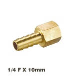 HOSE TAIL CONNECTOR BRASS 1/4F X 10MM
