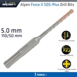 FORCE X 5.0 x 110/050 SDS-PLUS DRILL BIT X4 CUTTING EDGES