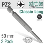 POZI NO.2 x 50MM CLASSIC POWER BIT 2CD
