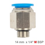 PU FITTING STR. STUD W/O-RING 14MM-1/4' M