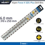 FORCE X 6.0 x 310/250 SDS-PLUS DRILL BIT X4 CUTTING EDGES
