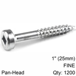 KREG ZINC POCKET HOLE SCREWS 25MM 1.00' #6 FINE THREAD PAN HEAD 1200CT