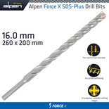 FORCE X 16.0 x 260/200  SDS-PLUS DRILL BIT X4 CUTTING EDGES