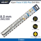 FORCE X 8.0 x 260/200 SDS-PLUS DRILL BIT X4 CUTTING EDGES