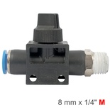 PU HOSE FITTING VALVE 8MM X 1/4'M
