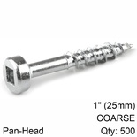KREG ZINC POCKET HOLE SCREWS 25MM 1.00' #7 COARSE THREAD PAN HEAD 500C
