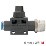PU HOSE FITTING VALVE 6MM X 3/8'M