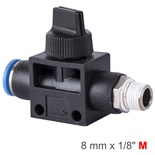 PU HOSE FITTING VALVE 8MM X 1/8'M