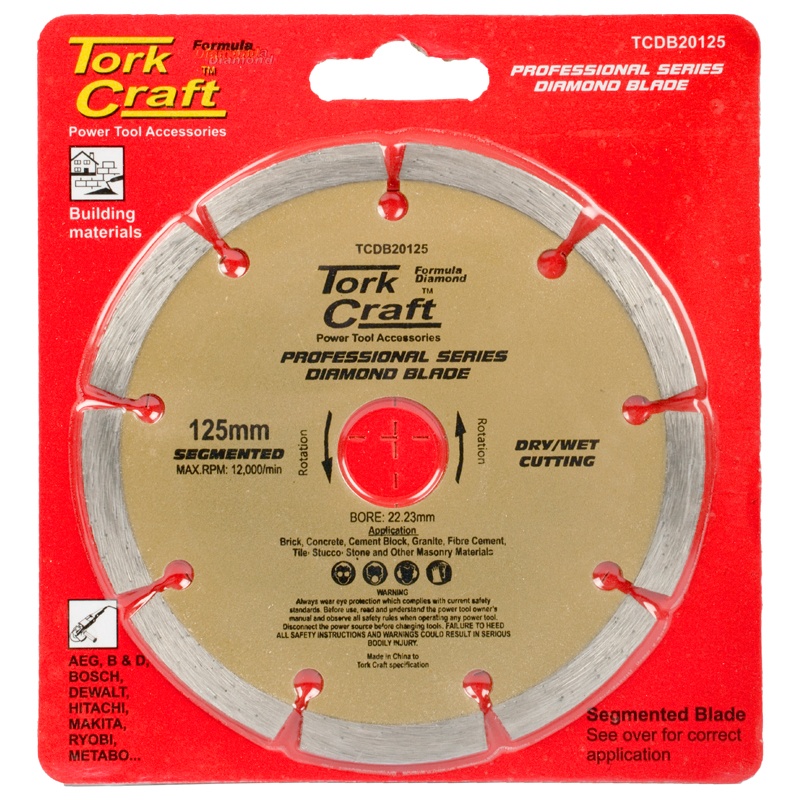DIAMOND BLADE SEGMENTED 125X22.22MM SINTERED PROFESIONAL