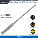 FORCE X 5.0 x 160/100 SDS-PLUS DRILL BIT X4 CUTTING EDGES