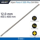 FORCE X 12.0 x 450/400  SDS-PLUS DRILL BIT X4 CUTTING EDGES