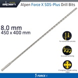 FORCE X 8.0 x 450/400 SDS-PLUS DRILL BIT X4 CUTTING EDGES