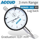 DIAL INDICATOR 3MM 0.01MM GRAD. LUG BACK