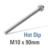8.8 HOT DIP GALV STUD M10X90 WITH NUT AND WASHER