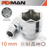 FIXMAN 1/2' DRIVE HEX SOCKET 10MM X 21.8MM