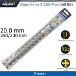 FORCE X 20.0 x 250/200  SDS-PLUS DRILL BIT X4 CUTTING EDGES