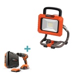 Dual Power - 20V Cordless LED Light - 1800LM Drill Combo