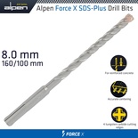FORCE X 8.0 x 160/100 SDS-PLUS DRILL BIT X4 CUTTING EDGES