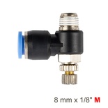 FLOW CONTROL SWIV. ELBOW PU 8MM X 1/8' M