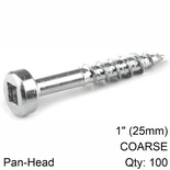 KREG ZINC POCKET HOLE SCREWS 25MM 1.00' #7 COARSE THREAD PAN HEAD 100C