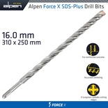 FORCE X 16.0 x 310/250  SDS-PLUS DRILL BIT X4 CUTTING EDGES