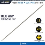 FORCE X 10.0 x 1000/950 SDS-PLUS DRILL BIT X4 CUTTING EDGES