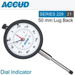 DIAL INDICATOR 50MM 0.01MM GRAD. LUG&FLAT BACK