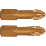 POZI 2 X 25MM INSERT BIT TORSION TIN COATED 2PCE PZ2