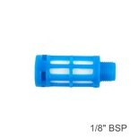 PLASTIC BREATHER SILENCER 1/8' M BLUE