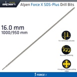 FORCE X 16.0 x 1000/950 SDS-PLUS DRILL BIT X4 CUTTING EDGES