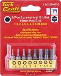 S/DRIVER BIT SET 8PCE HEX H1.5-H6