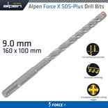 FORCE X 9.0 x 160/100 SDS-PLUS DRILL BIT X4 CUTTING EDGES