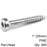 KREG ZINC POCKET HOLE SCREWS 25MM 1.00' #6 FINE THREAD PAN HEAD 500CT