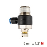 FLOW CONTROL SWIV. ELBOW PU 6MM X 1/2' M