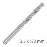 ALPEN PRO HSS 10.5MM DRILL DIN 338 RN 135 SPLIT POINT PLASTIC WALLET