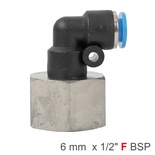 PU HOSE FITTING ELBOW 6MM-1/2 F