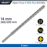 FORCE X 14.0 x 260/200  SDS-PLUS DRILL BIT X4 CUTTING EDGES