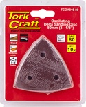 OSCILLATING SANDPAPER A/O 80MM 10PC DELTA SHAPE 80GRIT