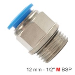 PU FITTING STR. STUD W/O-RING 12MM-1/2' M