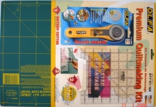 OLFA QUILTING KIT WITH ROTARY CUTTER&RULE & MAT