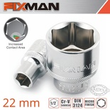 FIXMAN 1/2' DRIVE HEX SOCKET 22MM X 29.8MM