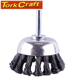 WIRE CUP BRUSH TWISTED PLAIN 65MM X 6MM SHAFT BLISTER