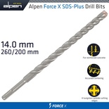 FORCE X 14.0 x 260/200  SDS-PLUS DRILL BIT X4 CUTTING EDGES - BULK