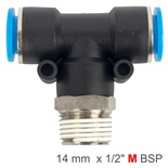 PU HOSE FITTING TEE 14MM-1/2 M