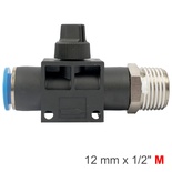 PU HOSE FITTING VALVE 12MM X 1/2'M