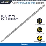 FORCE X 16.0 x 450/400  SDS-PLUS DRILL BIT X4 CUTTING EDGES