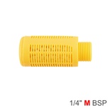 PLASTIC BREATHER SILENCER 1/4' M ORANGE