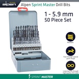 ALPEN SPRINT MASTER 50 PCS SET KM50 1.0 - 5.9 x 0.1MM METAL CASE